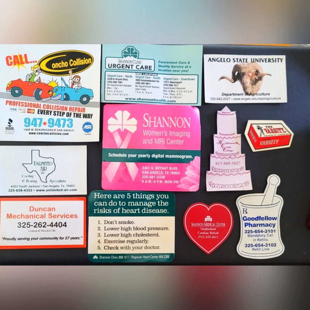 Vintage San Angelo Refrigerator Magnets